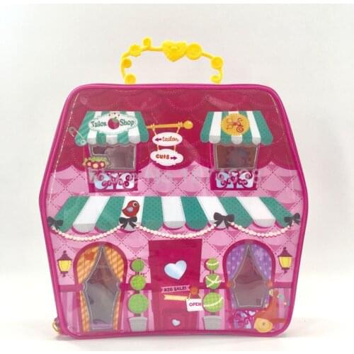 2021 New Toys Mini Carry Case House With 6PCS Mini Figure Doll Set Kids Toy Dolls For Girls Christmas Gifts Wholesale