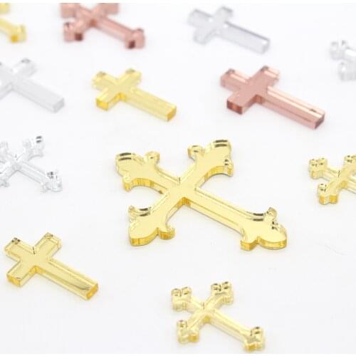 24 Pcs Laser-Cut Gold/Silver Cross Decorations,Variety of Styles To Choose From, Prayer & Baptism, Cross, Birth, Party Supplies