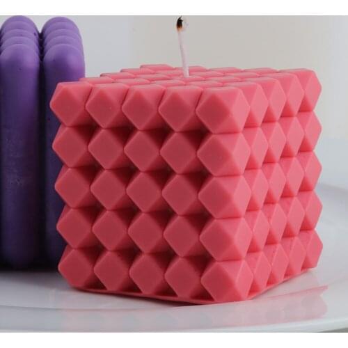 3D Cube Korean Candle Molds DIY Soft Bag Sofa Shaped Soy Wax Candles Scented Making Handmade Art Aromatherapy Plaster Soap Molds