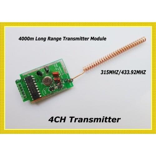 4CH Remote Control 315/433MHZ Remote Controller Transmitter Long Range Far Distance Remote Control 4000m Transmitter Module