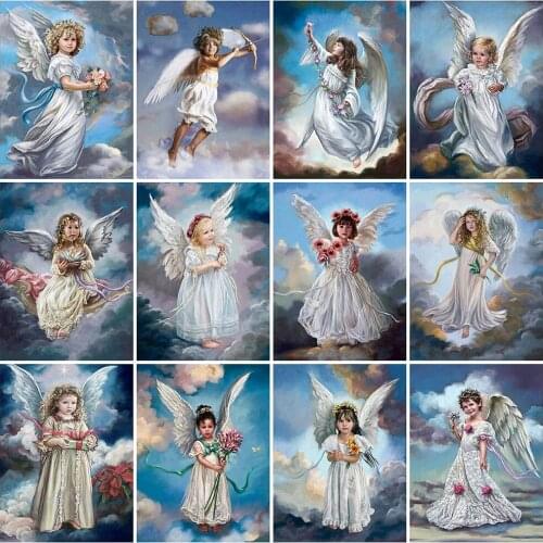 5D Diy Diamond Painting Angel Embroidery Kids Portrait Full Drill Square Round Rhinestone Cross Stitch Mosaic Art Home Decor