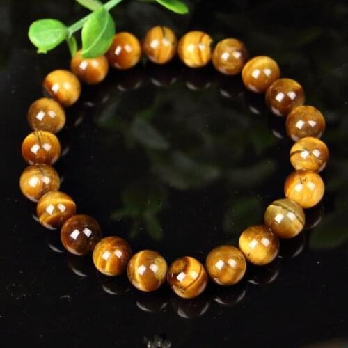 6-20mm Tigers eye Beads Amulet Bracelet+elastic