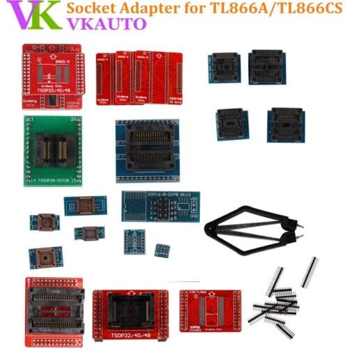 21pcs Socket Adapters for Mini Pro TL866 TL866II Plus EEPROM Programmer