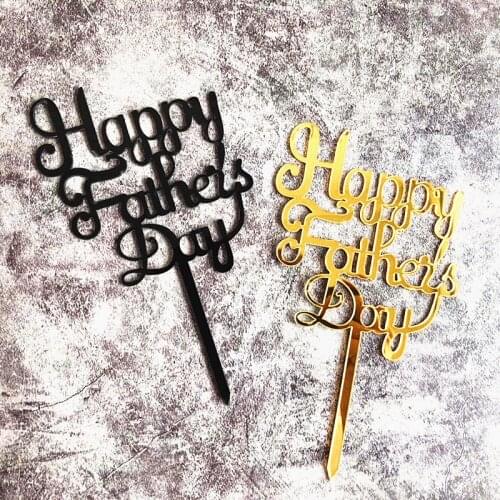 Acrylic Cake Topper Happy Fathers Day Cake Topper Simple Letter Fathers Birthday Cupcake Topper Party Cake Decorating Tools
