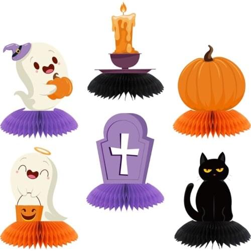 B2EB 6Pcs/Lot Halloween Table Clings Table Ornaments Decor Halloween Decorations