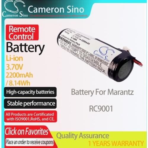 CameronSino Battery for Marantz RC9001 Remote Control battery 2200mAh/8.14Wh 3.70V Li-ion Black