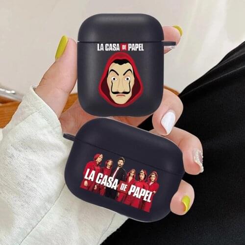 Spain TV Money Heist House Paper La Casa de papel Soft Silicone Case For AirPods 2 1 Pro Air Pods 3 Wireless Earphone Box Cover