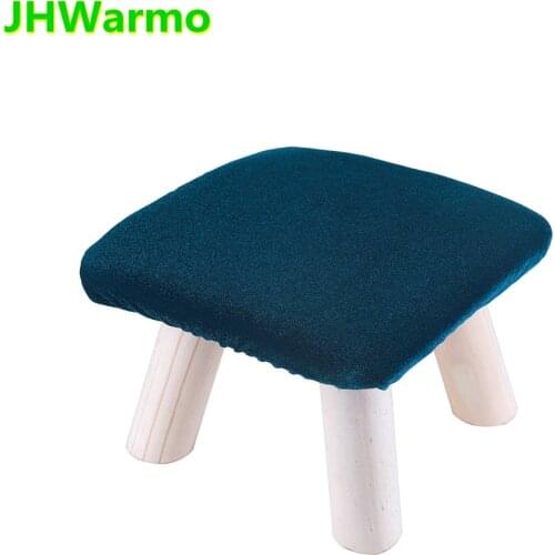 Small Square Stool Cover Household Living Room Chair Cover Flash Velvet Party Office Funda de silla Multicolor Stretch Fabric