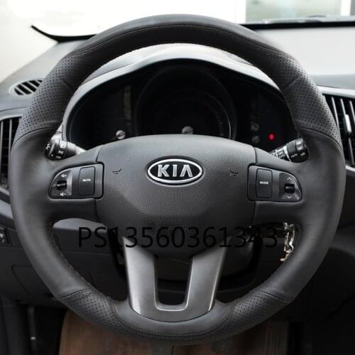 For Kia Cerato Sportage Seltos RIO cerato K5 Cachet Forte KX5 Pegas hand stitched steering wheel cover leather suede grip cover