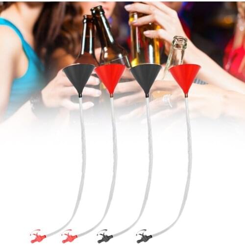 Long Beer Funnel Wine Liquid Filling Pipe Tube Plastic Valve Hose For Birthday Beer Festivals Party Bar Tool PP+PVC Strainers