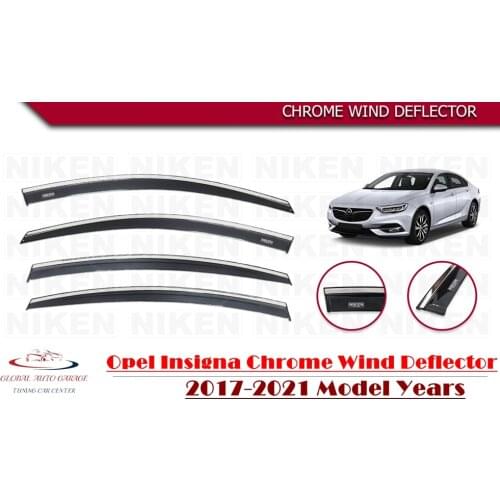 For OPEL INSIGNIA Chrome Rain Wind Deflector 2017 2018 2019 2020 2021 Sunshade Curtains Car Windshield Auto Accessory Universal