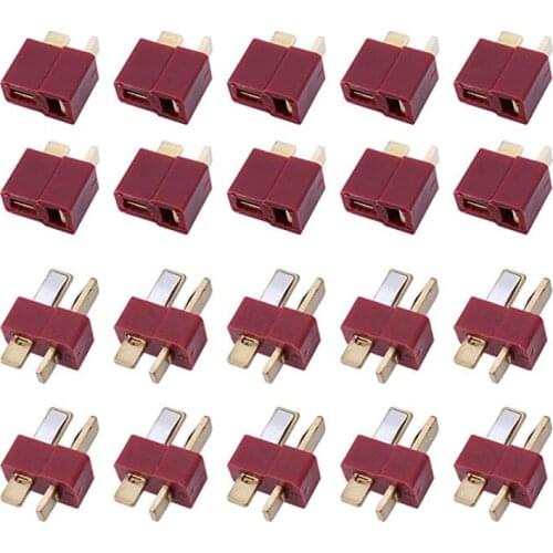 FATJAY 10pcs/5 Pairs T-Plug Connectors Male & Female Deans Style For RC LiPo Battery Pack ESC Electric Engine Motor Parts