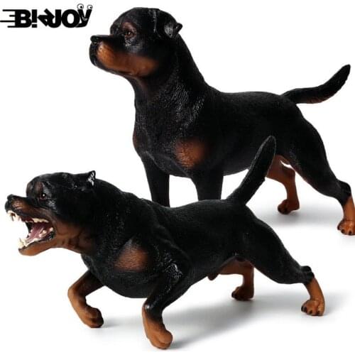 Roaring Rottweiler Dog Figure Model Toy Collector Decor Kid Educational Animal Dogs Toys Decoration Kid Birthday Gift