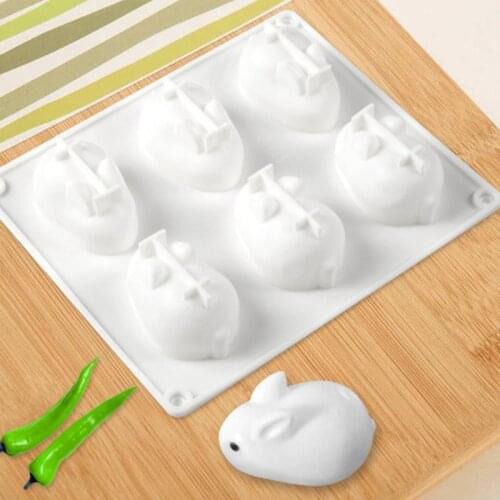 Rabbit Cake Molds for Baking Dessert Rabbit Mould Mousse Cake Decorating Silicone 3D Bunny Silicone Molds Decoration Accessories