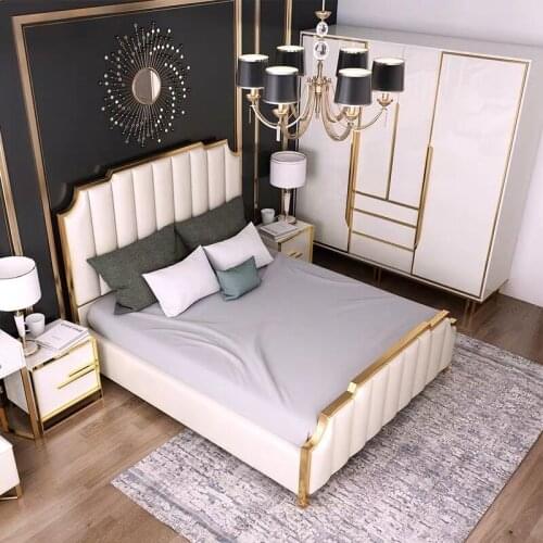 Italian minimalist light luxury modern Nordic 1.8m master bedroom leather soft bed