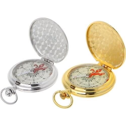 Pocket Watch Flip Compass Portable Hiking Navigation Compass Luminous In The Dark Navigation Car Compass Keychain U2JB