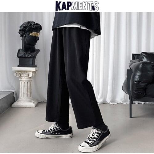KAPMENTS Men Japanese Harajuku Baggy Cargo Pants 2021 Spring Mens Vintage Streetwear Wide Legs Sweatpants Male Casual Trousers