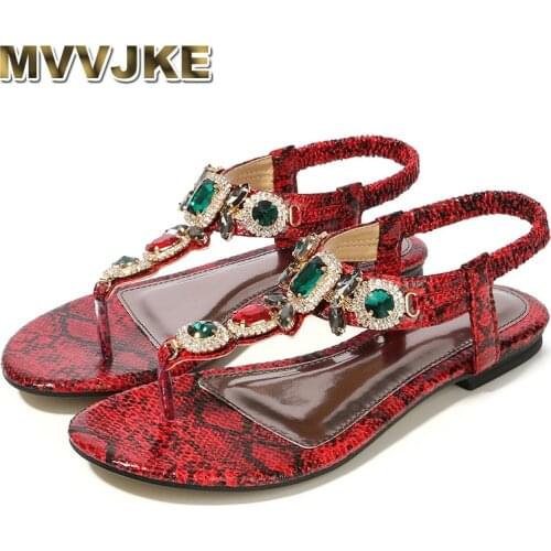 MVVJKELuxury Crystal Sandals Woman Flip Flops Shoes Fashion Summer Flat Sandals Bohemian Ladies Sandals Casual Women Shoes