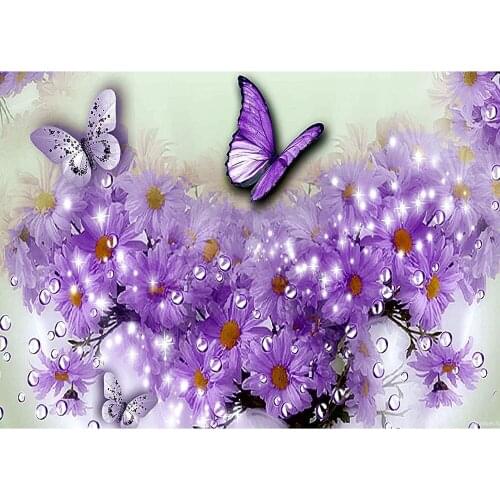 Full Square Drill 5D DIY Diamond Painting Flower butterfly Diamond Embroidery Cross Stitch Kits Mosaic Decor DIY Painting GH456