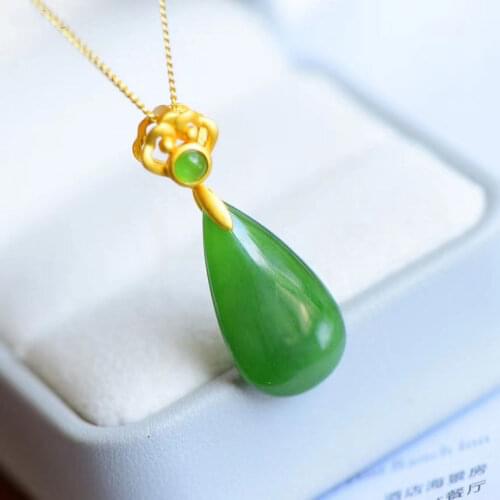 Natural Hetian Jade S925 Sterling Silver Lock of Good Wishes with Small Key Simple Classic Gilding Craft Good Luck