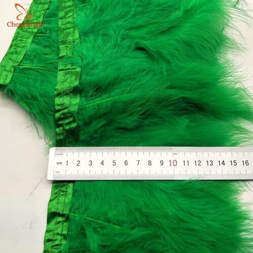 ChengBright New 1Yards Turkey Feathers Trim Cloth Sideband Chicken Pheasant Feather Trims Clothing Wedding Feather Ribbon S