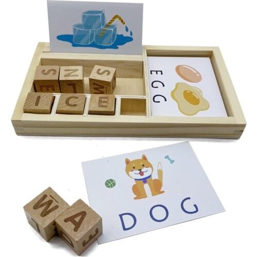 Baby Montessori Educational Wooden Toys Cognitive Puzzle Cards Cardboard Toys Montessori Learning English toys for child L486Y
