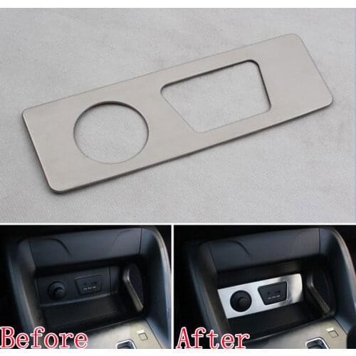 Stainless Steel Car Cigar Cigarette Lighter Panel Trim Cover Sequined Decoration For 2010-2014 Hyundai Tucson IX35 Car Styling