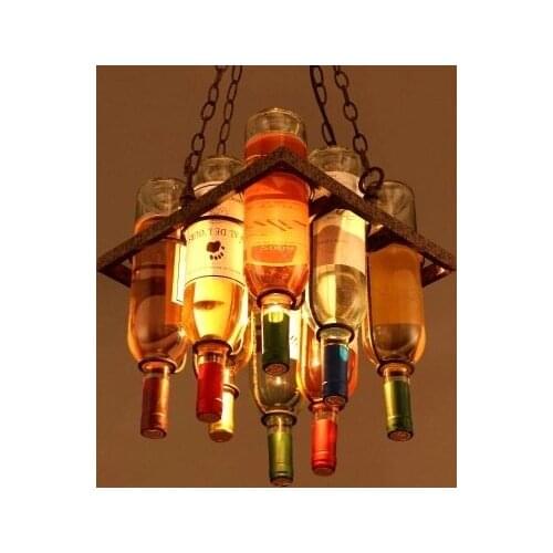 Retro Loft Style Art Bottle Droplight LED Pendant Light Fixtures Hanging Lamp Vintage Industrial Lighting Lamparas Colgantes