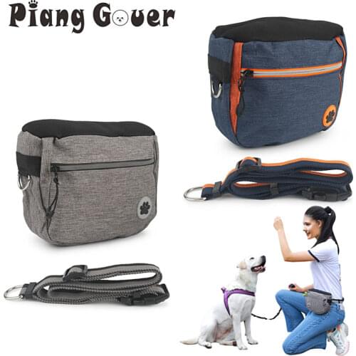 Pet Waist Bag Dog Treat Bag Large Capacity Poop Bag Dispenser Pet Training Pouch Waterproof Reflective Waist Pocket