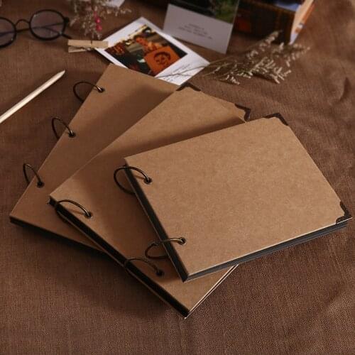 Blank DIY Custom Kraft Paper Black Cardboard flyer Handmade Album Gift Retro Baby Couple Wedding Anniversary Album WF