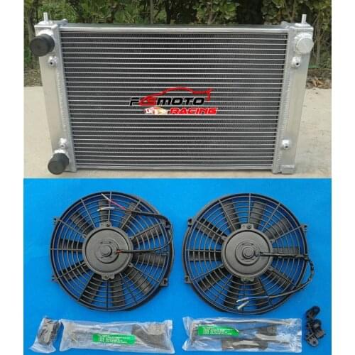 Aluminum Alloy Radiator+ FANS For VW Golf MK2 MK II 1.6 8V and 1.8 16V MT 1982-1992 91 90 89 88 87 86 85 84 83