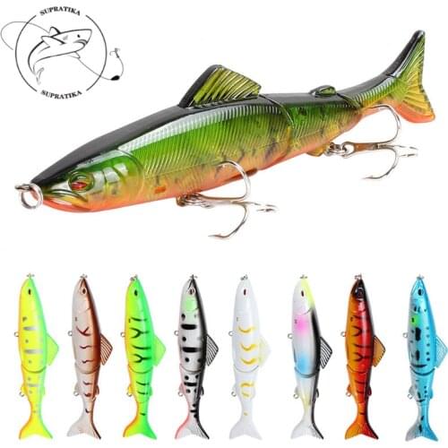 With 4#High Carbon Steel Hook Bionic Bait 3D Eyes 6Colors 13cm/21g Artificial Three Sections Pencil ABS Plastic Hard Bait