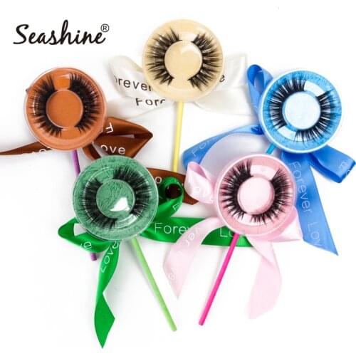 Seashine 10Pairs pairs Lashes with lollipop case False Eyelashes Dramatic Fake Lashes Makeup Eyelash Extension Silk Eyelashe
