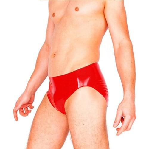 Sexy Latex Briefs Underpants Seamless Men Rubber Underwear Shorts Panties