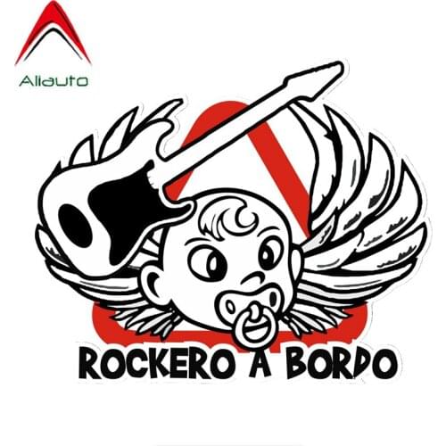 Aliauto Creative Car Sticker Baby Rocker on Board Spanish Rockero A Bordo Reflective Decal Auto Accessories PVC,13cm*16cm