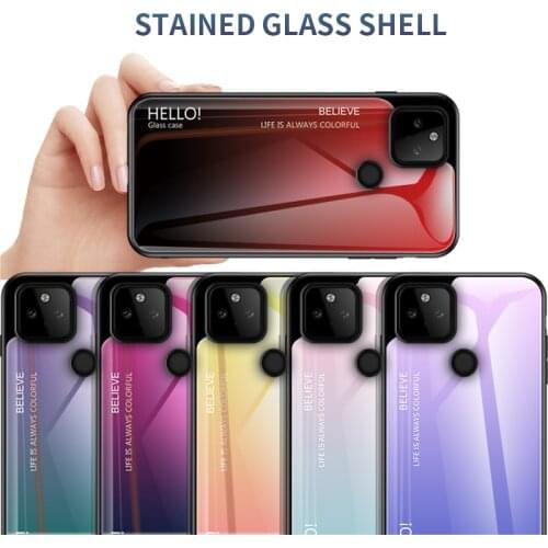 UYFRATE Anti-Scratch Slim Thin Gradient Phone Case For Google Pixel 5A 5G 5 4A 4 3A 3 XL 2 Pixel X L Smooth Tempered Glass Cover