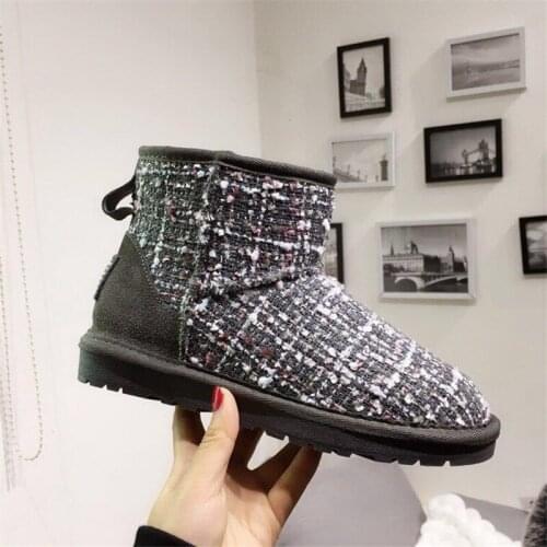 2020 New Style Natural Fur Women Snow Boots 100% Genuine Cowhide Leather Ankle Boots Warm Winter Boots Woman Shoes