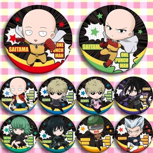 1pc anime ONE PUNCH-MAN Saitama Genos Terrible Tornado Bagdes Brooch Icons