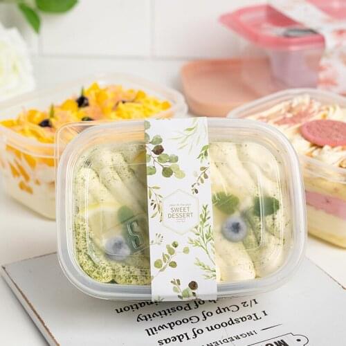 10pcs Net Red Melaleuca Box Disposable Transparent Mousse Mango Cake Cup Soy Milk Dessert Packaging Box with spoon 280ml 700ml