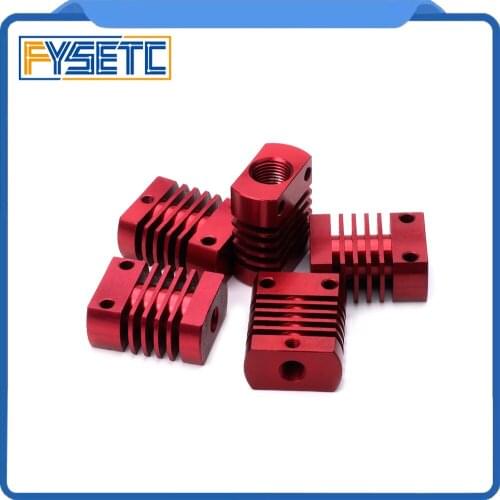 10pcs V6 Extruder Red MK10 Heat Sink Radiator Fit 22mm Cooling Fan Aluminum Fins With Size 27x22x12mm Hot 3D Printer Parts