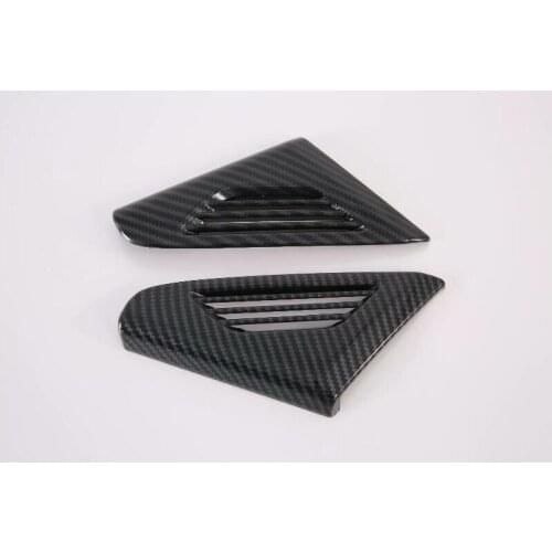 For Tesla MODEL X 2PCS Carbon Fiber ABS Chrome Car Front Air Conditioner Vent Outlet Cover Trim Moldings Car Styling