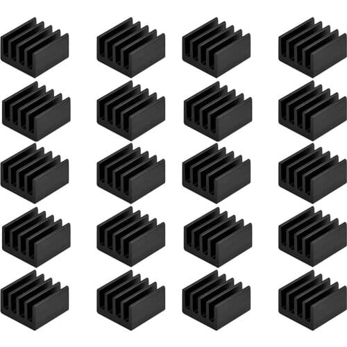 20pcs Small Mini Heatsink Kit + Thermal Conductive Adhesive Tape, Mini Cooler Aluminum Heat Sink (8.8mmx8.8mmx5mm)
