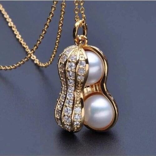 2021 Moana Kolye Collares Womens Natural Freshwater Pearl Necklace Peanut Pendant Korean Clavicle Chain Luxury Party Jewelry