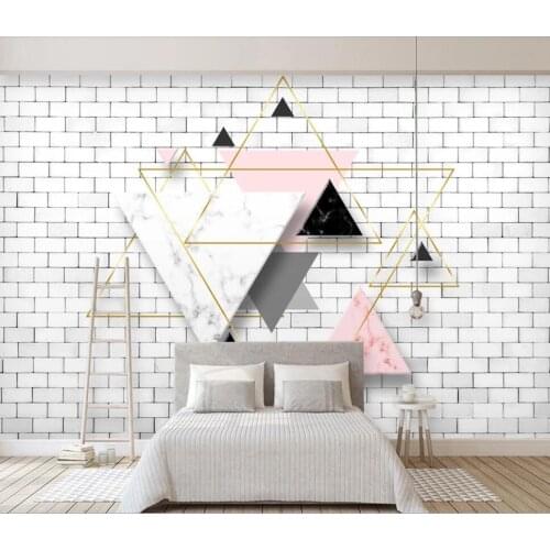 Custom 3D mural wallpaper 3D modern contracted abstract geometric triangle TV background wall decorative painting