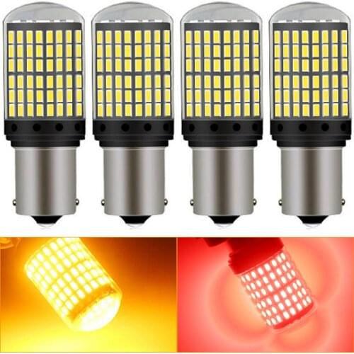 4PCS Led Bulbs Car Turn Signal Lights P21W R5W 1157 Bay15d R10W S25 Auto 1156 Ba15s White