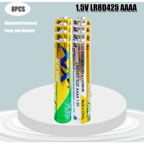 8PCS AAAA Alkaline Battery LR61 AM6 1.5V Batteries E96 LR8D425 MN2500 MX2500 4A For Bluetooth Earphone Alarm Clock