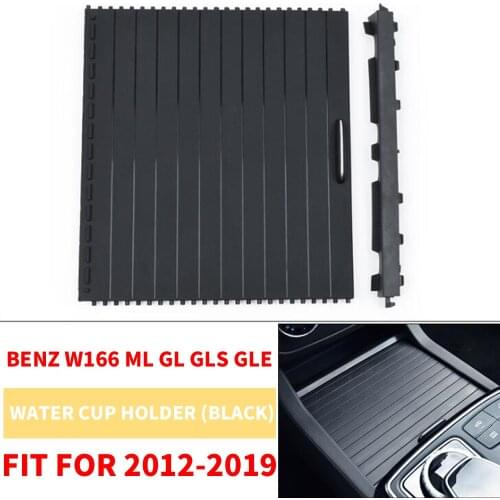 Car Interior Center Console Drink Water Cup Holder Cover Roller Blind Curtain Black For BENZ W166 ML300 GL350 GLS320 GLE250 ML