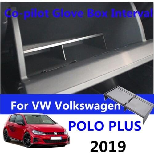 Car Glove Interval Box Storage Co-pilot Glove Box Interval Glove For VW Volkswagen Polo PLUS 2019 Box Separating Accessories