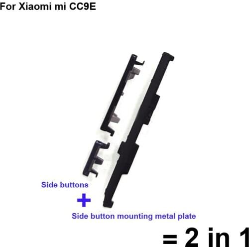 2 in 1 Side Button For Xiaomi mi CC9E Power On Off Button + Volume Side Buttons Set For Xiaomi mi CC 9E Metal plate