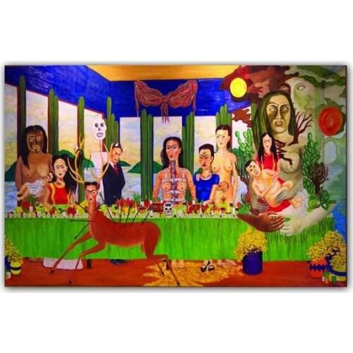 Wood Table FRİDA Latest Evening Dinner Artistic Home Decor Custom Print